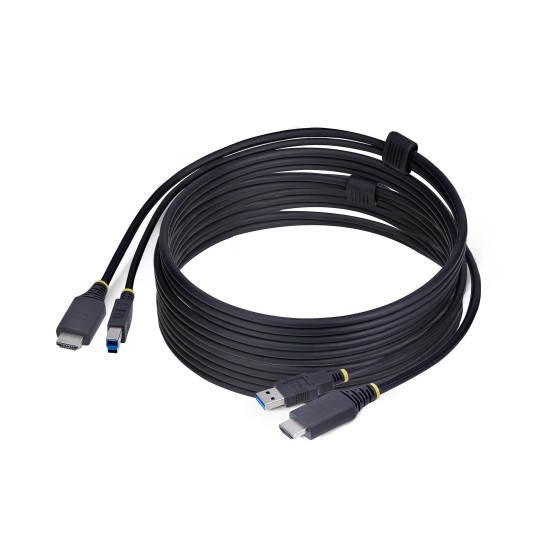 StarTech.com 10ft (3m) HDMI and USB 5Gbps KVM Cable - Câble clavier / vidéo / souris (KVM) - HDMI, USB type A (M) pour HDMI, USB Type B (M) - 3 m - support pour 4K60Hz, prise en charge de HDR10 - noir