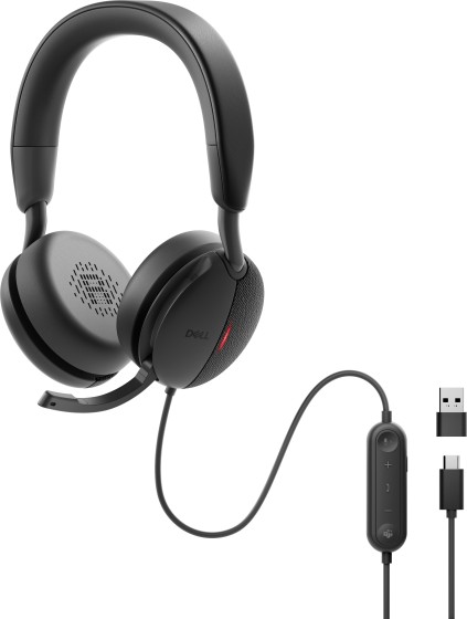 Dell Pro Wired ANC Headset WH5024 - Micro-casque - sur-oreille - filaire - Suppresseur de bruit actif - USB-C - Certifié pour Microsoft Teams, certifié Zoom