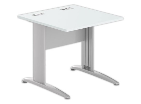 1 Table 80 x 80 gris - pieds aluminium