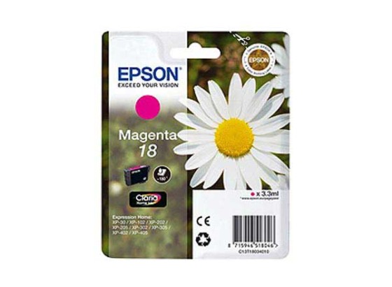 EPSON 1LB 18 ink cartridge magenta standard capacity 3.3ml 180 pages 1-pack blister without alarm