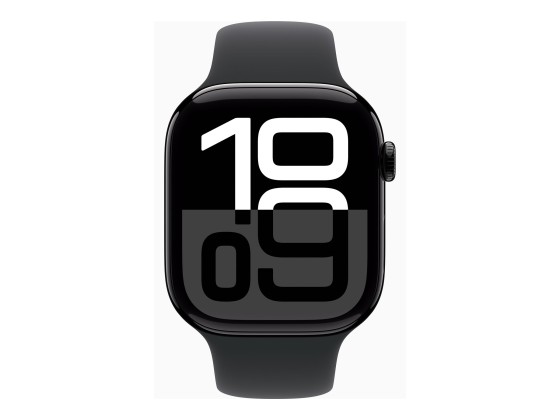 Apple Watch Series 10 (GPS) - 46 mm - aluminium noir jais - montre intelligente avec bande sport - fluoroélastomère - noir - taille du bracelet : M/L - 64 Go - Wi-Fi 4, UWB, Bluetooth - 36.4 g