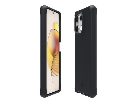 Mobilis Spectrum_R - Coque de protection pour téléphone portable - robuste - antimicrobien, 100 % recyclé - Impacthane - noir - pour Motorola Moto G75