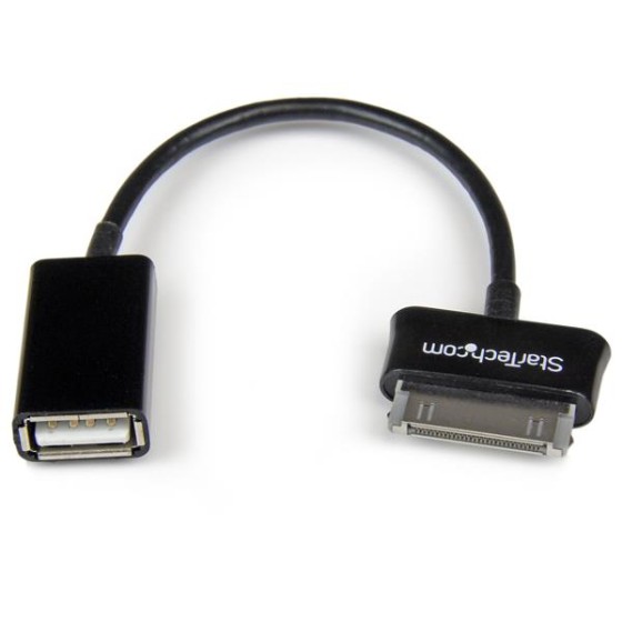 StarTech.com Cable USB OTG Samsung Galaxy Tab - Adaptateur OTG USB Type A femelle - 1 metre Noir- Cable USB OTG (on the go) - Câble USB - USB femelle pour connecteur à 30 broches de station d'accueil Samsung mâle - 15.24 cm - blindé - noir - pour Samsung