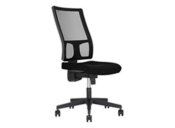 1 Siège Taktik mecanisme synchrone assise tissu noir, dos résille noir
