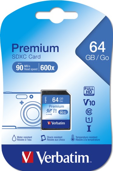 Verbatim Premium - Carte mémoire flash - 64 Go - Class 10 - SDXC