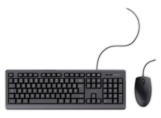 Trust Primo clavier Souris incluse Bureau USB AZERTY Français Noir