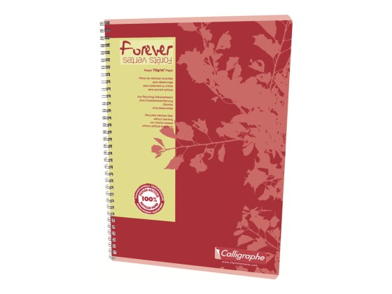 1 Cahier spirale recyclé A4, 70g, 5x5,100 pages