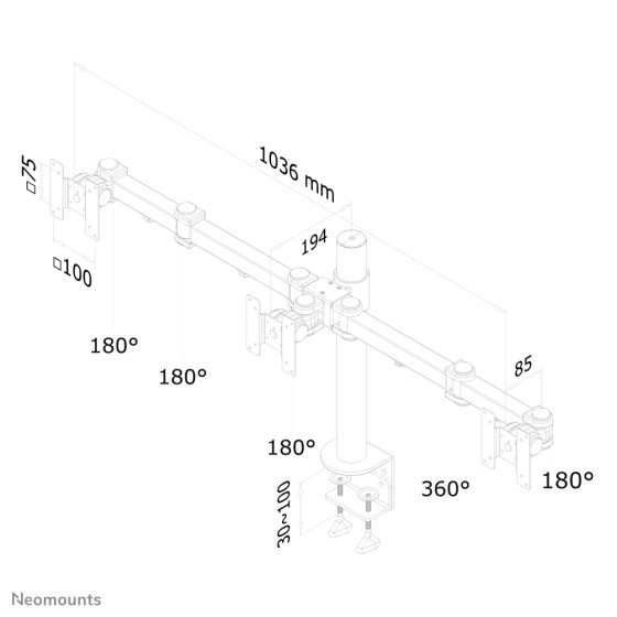 NEOMOUNTS FPMA-D960D3 Support décran à fixer 10-21p