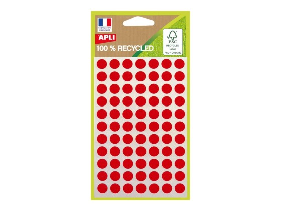 1 462 pastilles de signalisation rondes,Ø 8 mm, rouge, 100% recyclé