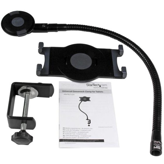 StarTech.com Support col de cygne pour tablette de 6.5" à 7.8" avec fixation de bureau - Rotation 360 &deg, (ARMTBLTUGN) - Kit de montage (attache-support, bras ajustable, bras de fixation réglable) - pour tablette - plastique, acier - noir - Taille d'écr