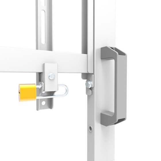 NEOMOUNTS FL50-575WH1 Support au sol mobile pour écran 65-110p - étagère multimédia incluse - installation rapide - TÜV