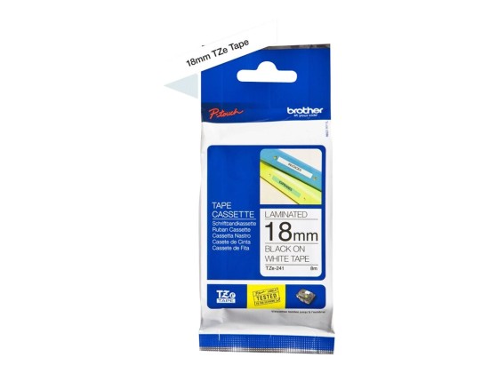 Brother TZE-241 label-making tape Black on white