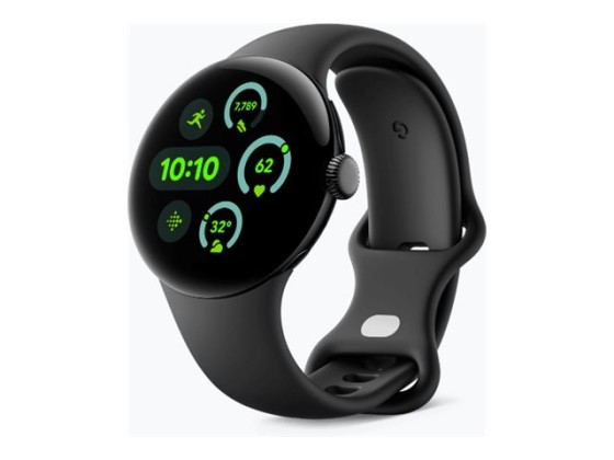 Google Pixel Watch 3 - 41 mm - aluminium noir mat - montre intelligente avec bande active - fluoroélastomère - obsidienne - taille du bracelet : L - 32 Go - Bluetooth, Wi-Fi 6, NFC, UWB, LTE - 4G - 31 g