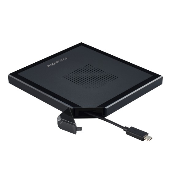 ASUS ZenDrive V1M USB-C external DVD Writer with built-in cable-storage design M-DISC support Backup SW Black