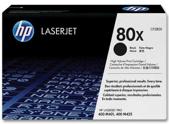 LaserJet 80X (CF280X)  Cartouche d'encre noire, impression