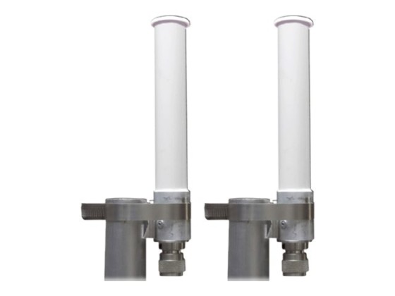 HPE Aruba ANT-2x2-5005 - Kit d'antenne - montable sur poteau - extérieur - 5 dBi (pour 4,9 - 5,875 GHz) - omni-directionnel - blanc - pour HPE Aruba AP-584, AP-585, AP-587, AirMesh MSR4KP
