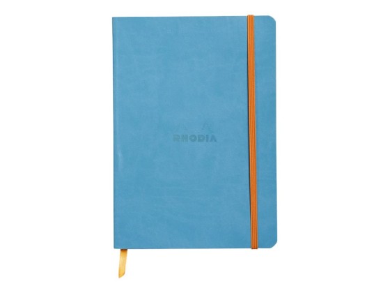 1 Carnet broché Rhodiarama A5 160 p., ligné, couverture souple turquoise