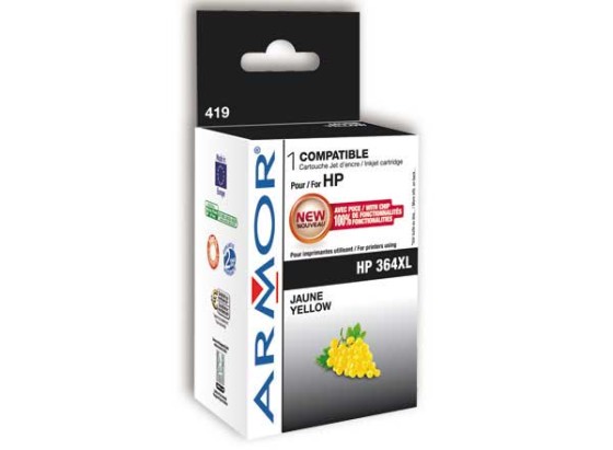 1 Cartouche d'encre ARMOR jaune compatible HP 364XL