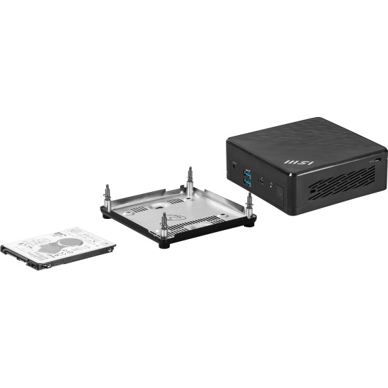 MSI Cubi 5 12M 003BEU - Barebone - mini PC 1 x Core i3 1215U - RAM 0 Go - Carte graphique Intel Iris Xe - IEEE 802.11ax (Wi-Fi 6E), Bluetooth 5.3, Gigabit Ethernet, 2.5 Gigabit Ethernet - noir