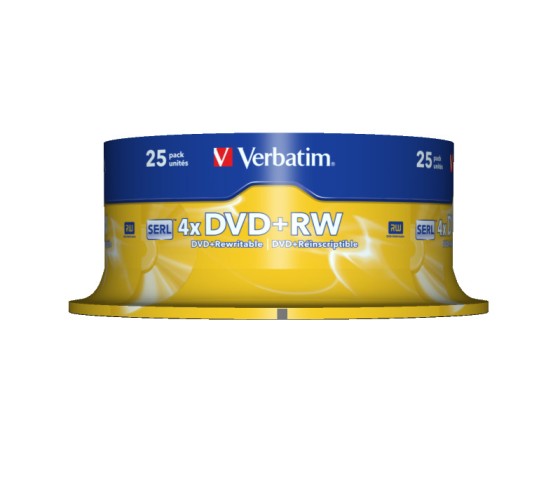 Verbatim - 25 x dvd+rw 4.7 go 4x - argent mat - spindle - support de stockage