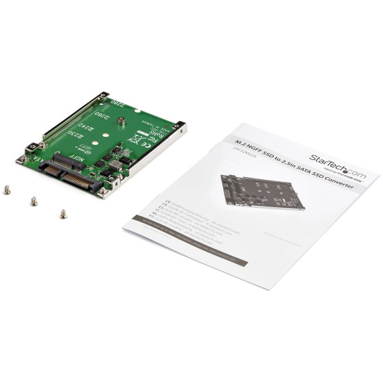StarTech.com Adaptateur M.2 SSD vers SATA 2,5" - Carte Convertisseur SSD M2 vers SATA 2.5" - Contrôleur de stockage - 1 Canal - SATA 6Gb/s - SATA 6Gb/s - pour P/N: BRACKET125PT, BRACKET125PTP, SATERASER4, SDOCK1EU3P2, SDOCK4U313, USB31C2SAT3