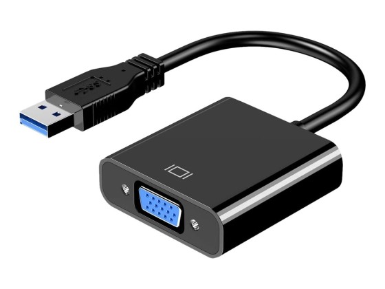 DLH - Adaptateur vidéo - USB type A (M) pour 15 pin VGA (F) - noir