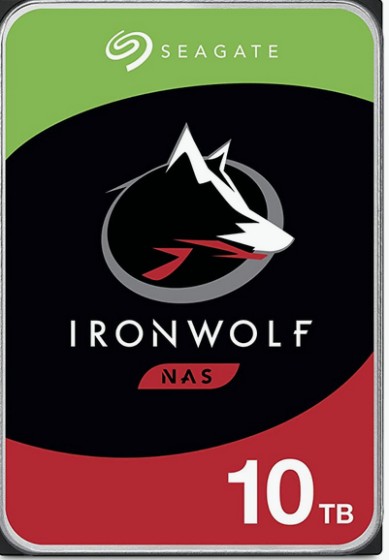 SEAGATE Ironwolf NAS HDD 10To 7200tpm 6Gb/s SATA 256Mo cache 8.9cm 3.5p 24x7 CMR for NAS and RAID Rackmount Systems BLK