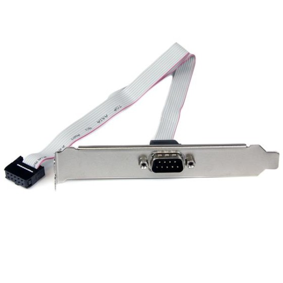 StarTech.com Plaque 40 cm série mâle 9 broches vers connecteur interne de carte mère 10 broches - Panneau série - DB-9 (M) pour IDC 10 broches (F) - 41 cm - gris