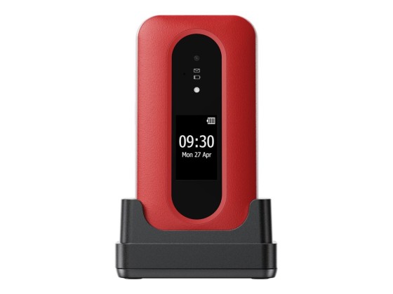 DORO Leva L30 - 4G téléphone de service - RAM 64 Mo / Mémoire interne 128 Mo - microSD slot - écran LCD (TFT) - 320 x 240 pixels (60 Hz) - rear camera 2 MP - rouge/blanc