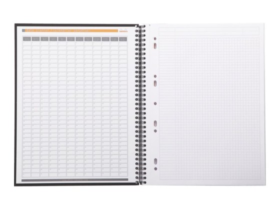 1 Cahier couverture carton 160 pages A4+5x5. Noir