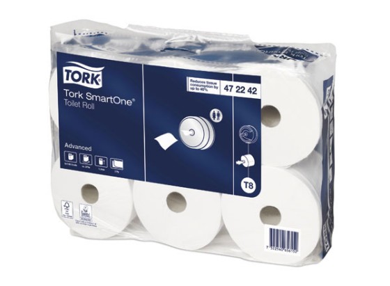 1 Carton de 6 Bobines de 1150 feuilles papier toilette pour distrib TORK Smartone T8