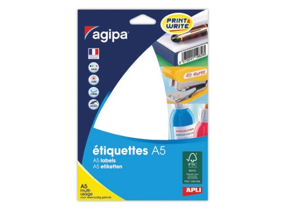 1 Etui de 16 Planches d'étiquettes multi-usages 48,5x18,5 mm, blanc - 448 étiq