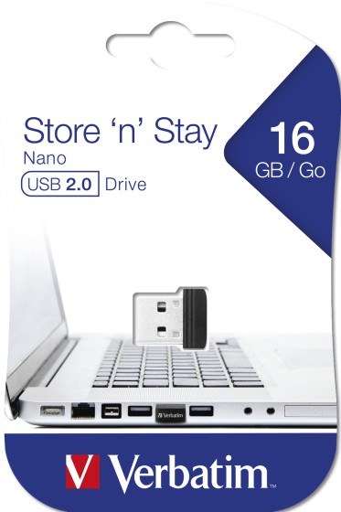 Verbatim Store 'n' Stay USB Drive - Clé USB - 16 Go - USB 2.0 - noir