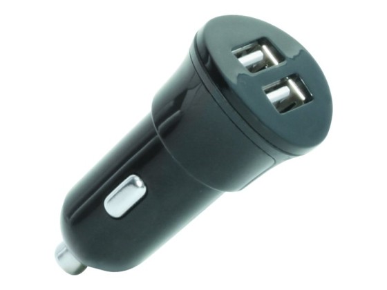 Car Charger 2 USB 12-24V-out 5.0V - 1x1A - 1x2.1A