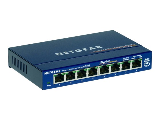 NETGEAR GS108GE commutateur réseau Non-géré Gigabit Ethernet (10/100/1000) Bleu