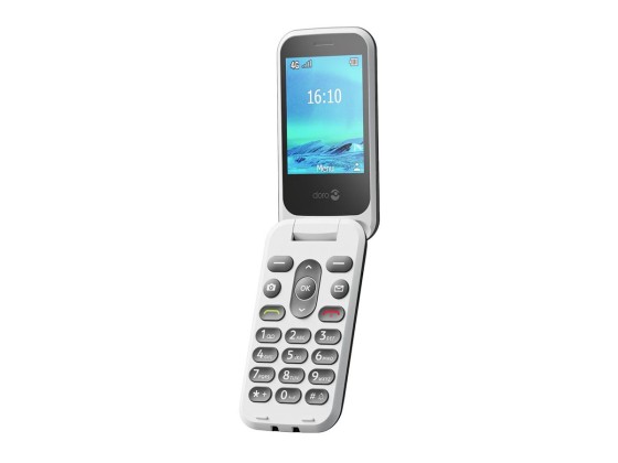 DORO 2880 - 4G téléphone de service / Mémoire interne 17 Mo - microSD slot - 320 x 240 pixels - rear camera 0,3 MP - blanc et noir