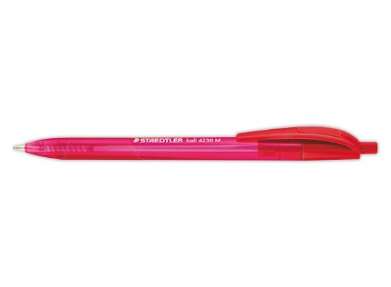 1 Stylo-bille triangulaire rétractable pointe moyenne 1 mm rouge