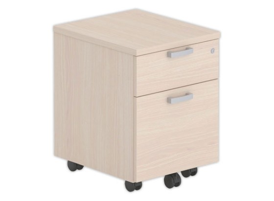 1 Caisson mobile mélaminé acacia clair 2tiroirs montés