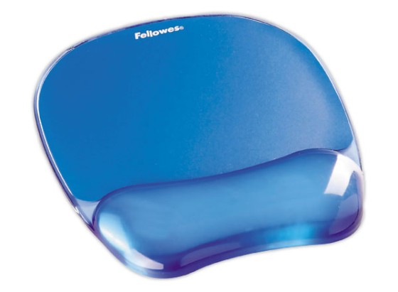 Fellowes Mouse Mat Wrist Support - Crystals Gel Mouse Pad with Non Slip Rubber Base - Ergonomic Mouse Mat for Computer, Laptop, Home Office Use - Compatible with Laser and Optical Mice - Blue