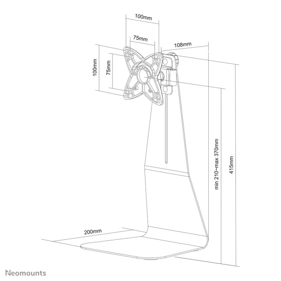 NEOMOUNTS FPMA-D850BLACK Support décran à poser 10-27p