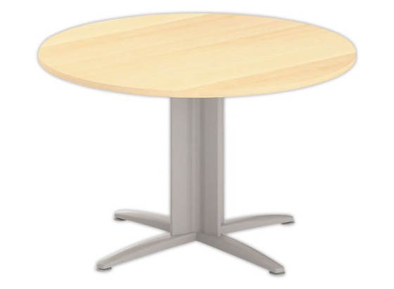 1 Table réunion ronde diam. 116cm hêtre/aluminium