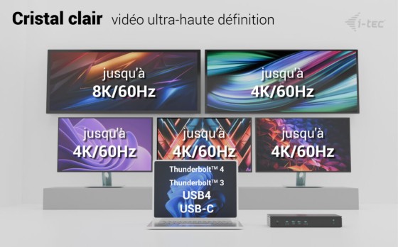 I-TEC Universal 5x 4K Display DS 5x 4K 2x DP 3x HDMI 1x 2.5GLAN 2x USB-C Gen.2 3x USB 3.2 Gen.2 1x Audio/Mic Jack PD 100W KL