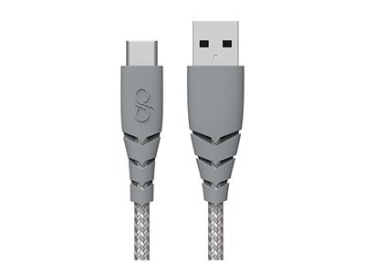 Force Power - Adaptateur secteur - 100 % de plastique recyclé - 3 A - Smart IC, Fast Charge (USB) - sur le câble : USB-C - gris