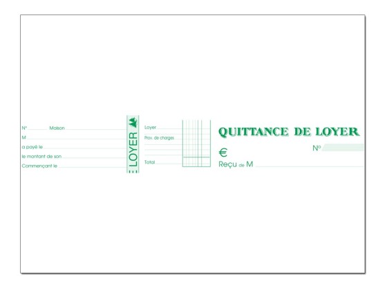 1 Manifold imprimé quittances de loyer 50 feuillets