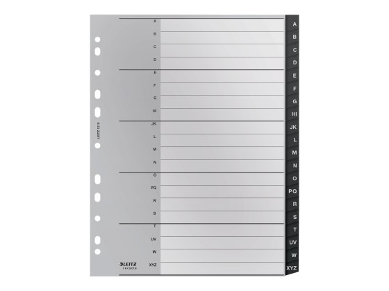 1 Jeu d'intercalaires alphabétiq extra larges LEITZ Recycle - PP- A4-20T
