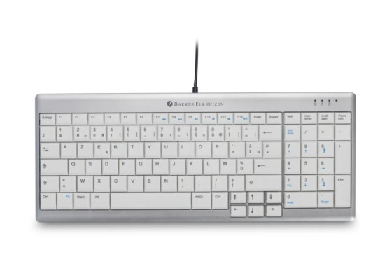 BakkerElkhuizen UltraBoard 960 clavier Bureau USB AZERTY Français Gris clair, Blanc