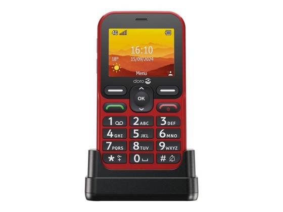 DORO Leva L10 - 4G téléphone de service - RAM 64 Mo / Mémoire interne 128 Mo - microSD slot - écran LCD (TFT) - 320 x 240 pixels (60 Hz) - rear camera 2 MP - rouge