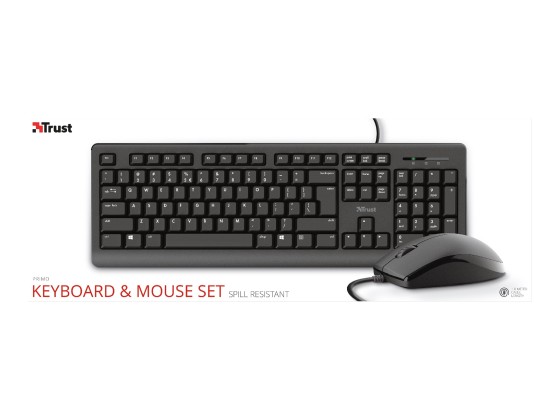 Trust Primo clavier Souris incluse Bureau USB AZERTY Français Noir
