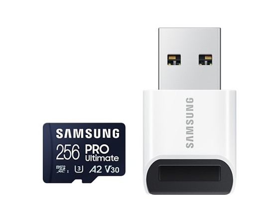 Samsung PRO Ultimate MB-MY256SB - Carte mémoire flash - 256 Go - A2 / Video Class V30 / UHS-I U3 - microSDXC UHS-I - bleu