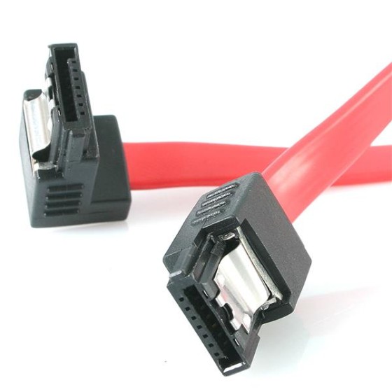 StarTech.com 12in Latching SATA to Right Angle SATA Serial ATA Cable (LSATA12RA1) - Câble SATA - Serial ATA 150/300 - SATA (F) pour SATA (F) - 30 cm - verrouillé, connecteur à angle droit - rouge - pour P/N: 35S24M2NGFF, CFAST2SAT25, PEXSAT32, ST521PMINT,